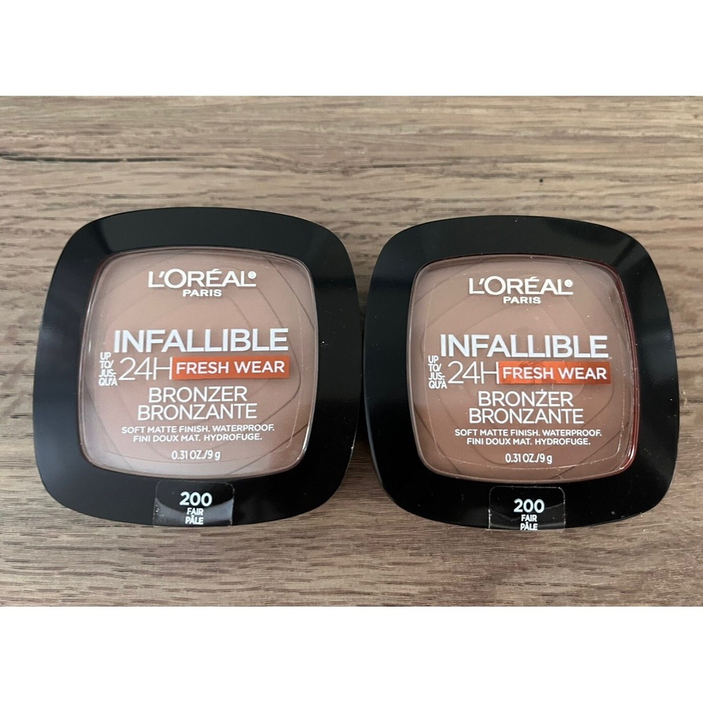 Lot Of 2 L'Oreal Paris Infallible 24H Fresh Wear Bronzer 200 Fair Waterproof New